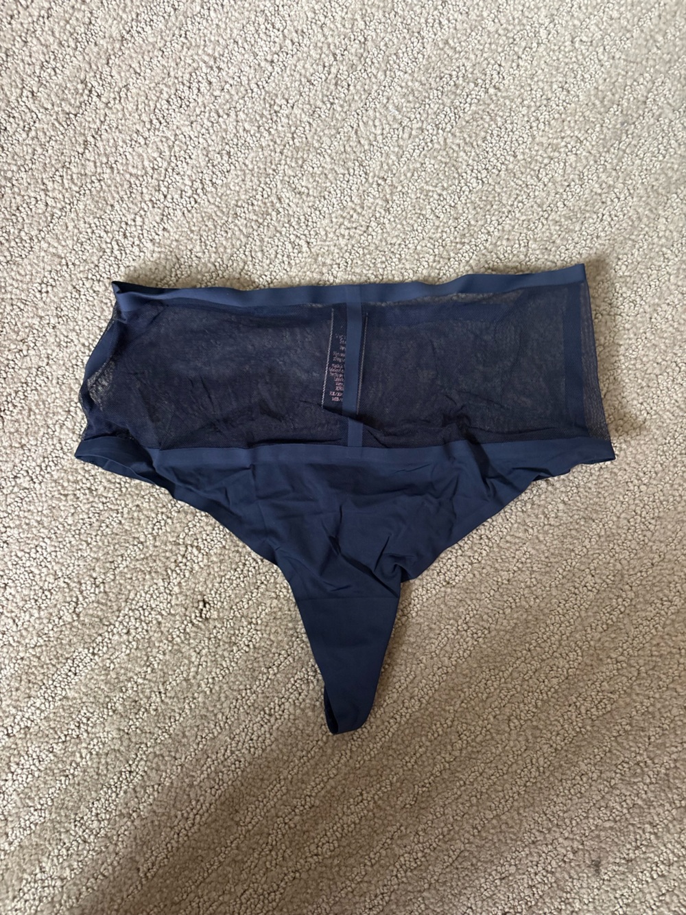 Victoria's Secret Navy Blue Mesh Panel Thong
